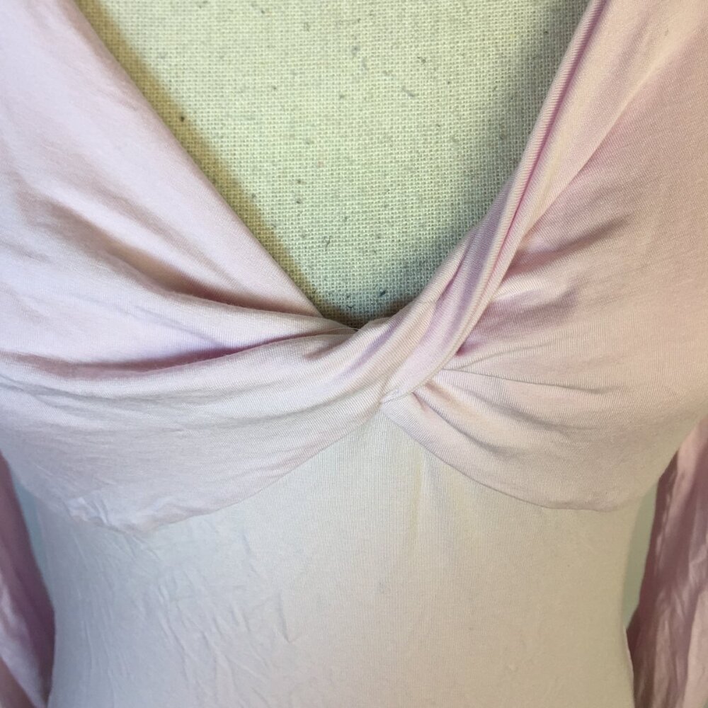 Lululemon Shirt Top Sz M Woman Pink Modal Silk Blend V-Neck Long Sleeve Athletic - Picture 6 of 14